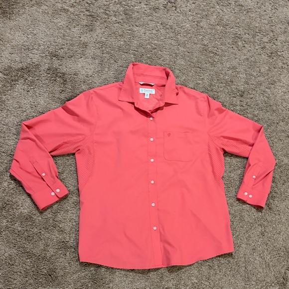 Coolibar Tops - Coolibar Outdoor UPF 50+ Sun Travel Pink Shirt Woman’s Large
